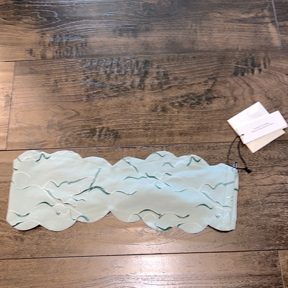 Nwt Marysia Swim Santa Monica Bandeau Bikini Top - Seafoam Swimmer